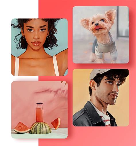 Examples of Picsart cartoon filters used for marketing purposes