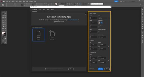 Screenshot of Adobe InDesign's New Document dialog box with settings for a postcard.