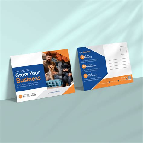 Example of a visually engaging postcard front design with high-quality imagery and clear branding.