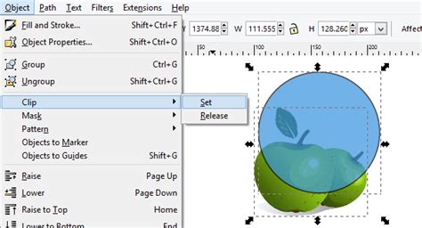 Inkscape clipping path example