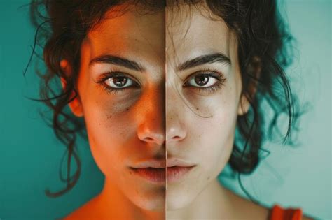 Split image showing a portrait before and after color and tone adjustments