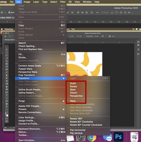 Photoshop Text Transformation Options: Skew, Scale, Rotate