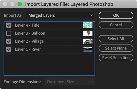 Photoshop layers being copied and pasted into Premiere Pro