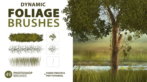 Using the custom organic brush for foliage and terrain