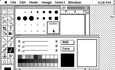 Early version of Adobe Photoshop interface
