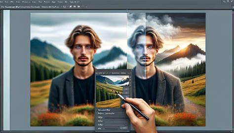 Before and after example of Gaussian blur used to stylize a background
