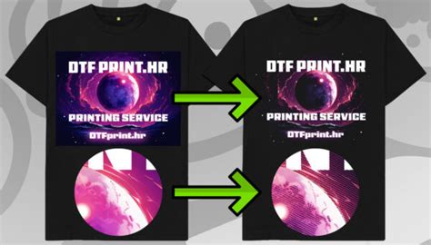 DTF print showing halftone effect on fabric