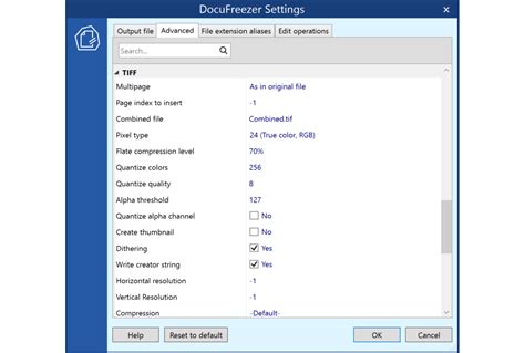 Screenshot of DocuFreezer interface showing batch conversion