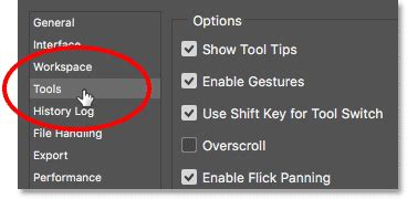 Photoshop Tools Preferences