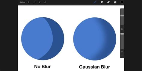 Example of a multicolor gradient created with Gaussian Blur in Procreate