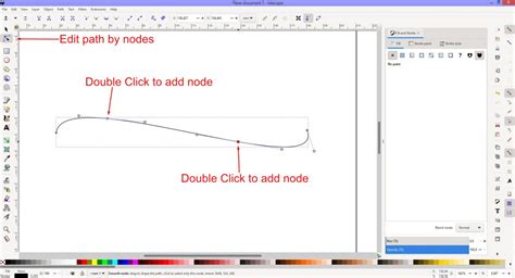 Illustration of Bezier curves and node editing in Inkscape