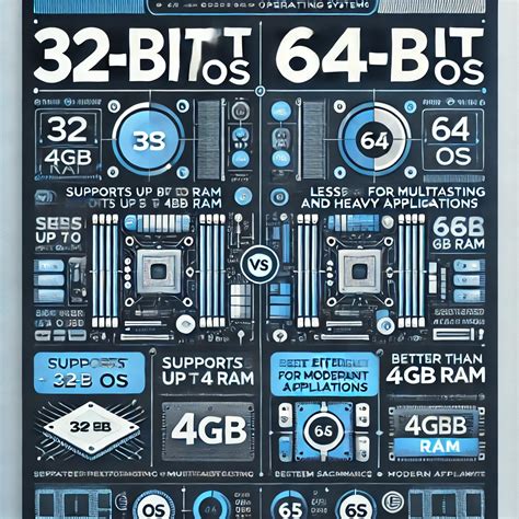 Diagram showing 32-bit vs 64-bit software architecture