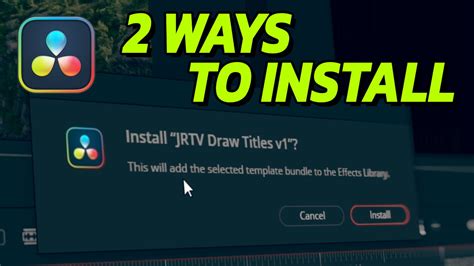 DaVinci Resolve Titles menu previewing different text effects