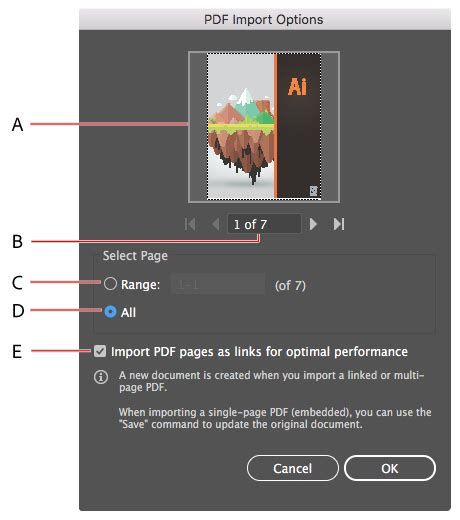 Photoshop PDF Import Options Dialog Box