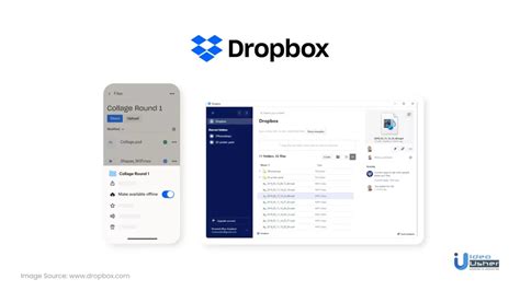 Dropbox cloud storage interface showing files