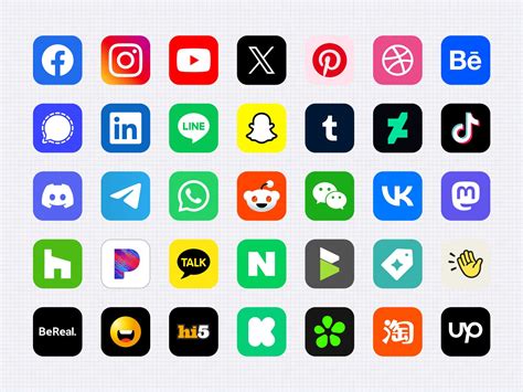 Social media icons for sharing
