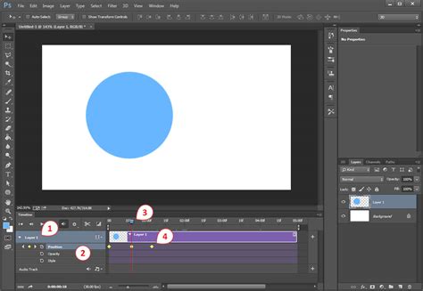 Photoshop Timeline panel for GIF animation