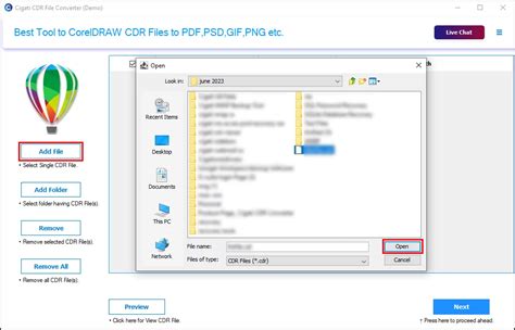 Screenshot of a CDR to JPG converter software interface