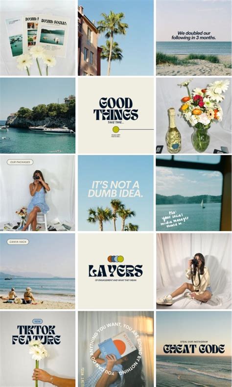 A grid of different photo albums on a VSCO profile