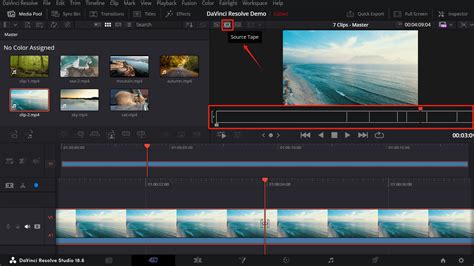 DaVinci Resolve Source Tape