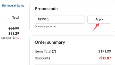 Infographic showing a flowchart of how to apply a discount code at checkout.