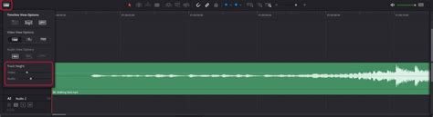 DaVinci Resolve timeline with audio waveforms and named tracks