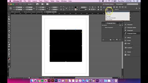 InDesign corner options dialog box