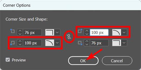 InDesign rounded corner examples comparison