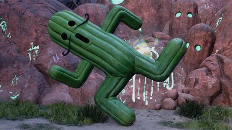 Screenshot of Aerith using wards in a Cactuar Crush minigame