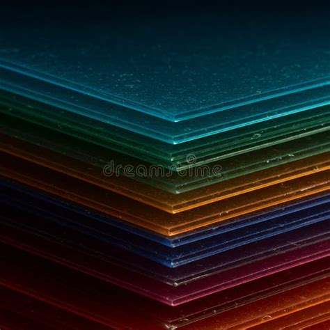 Illustration of stacked transparent sheets with different images