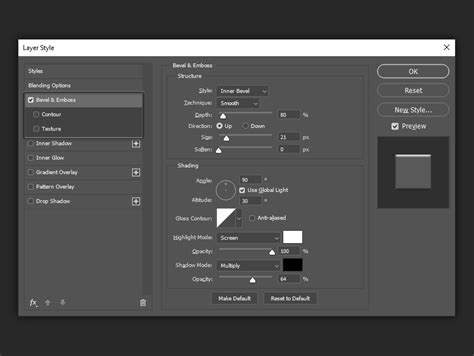 Examples of Photoshop Layer Styles: Drop Shadow, Bevel & Emboss, Stroke