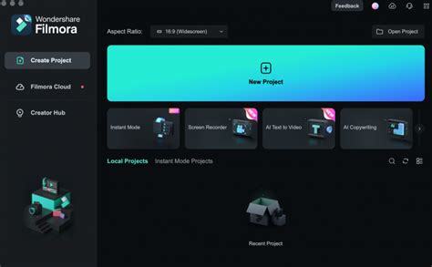 Screenshot of Filmora's