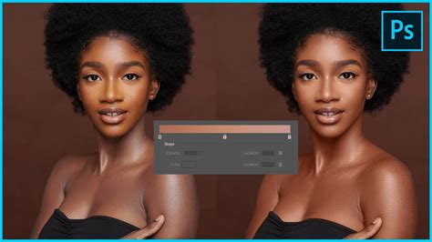 Photographer adjusting skin tones in Photoshop
