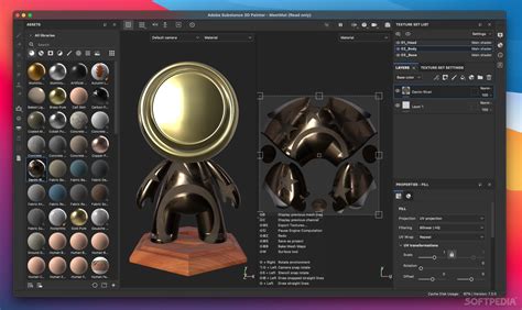 Substance Painter interface with a 3D model
