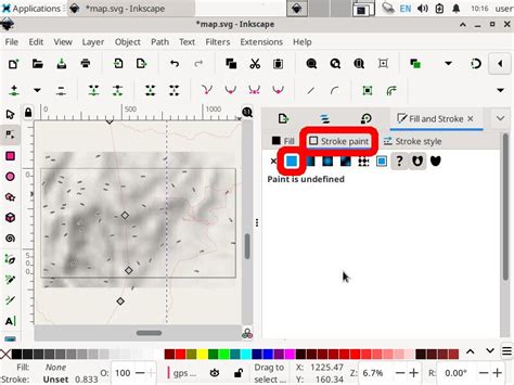Inkscape with Character Map open, showing glyphs