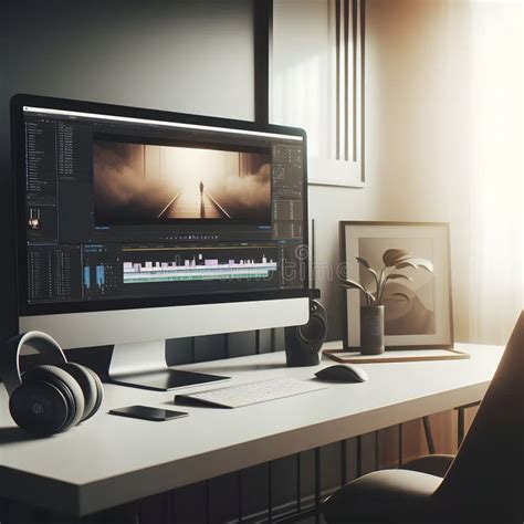 A photographer's desk with a high-end mouse and editing software on screen