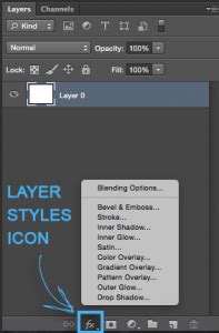 Close-up of Photoshop Layer Style dialog box showing the Knockout drop-down menu