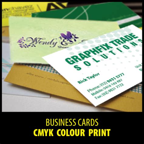 Examples of printed materials using CMYK: business cards, flyers, packaging