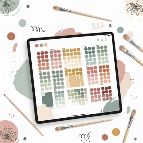 Digital artist experimenting with color palettes on an iPad