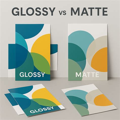 Comparison of colors on glossy vs. matte paper