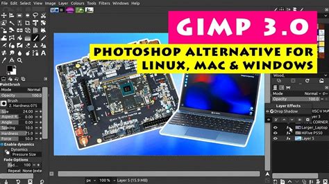 GIMP interface with multiple toolbars