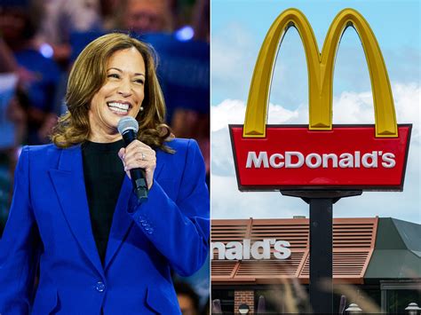 Composite image of Kamala Harris in a McDonald's uniform