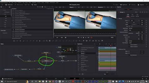 DaVinci Resolve Fusion page with nodes for Text+