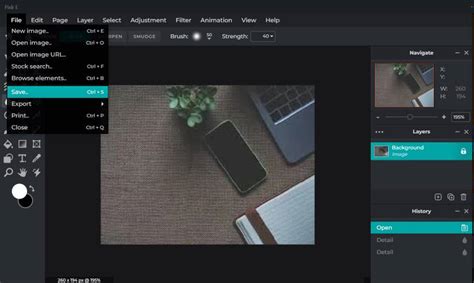 Screenshot of Pixlr interface with the 
