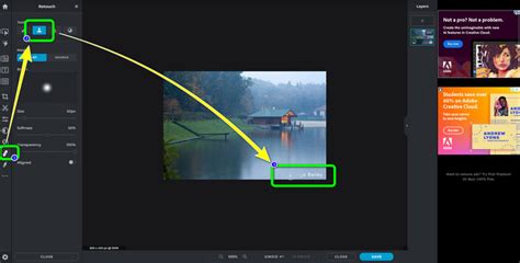 Screenshot of Pixlr interface showing the Clone Stamp tool in use on a watermark