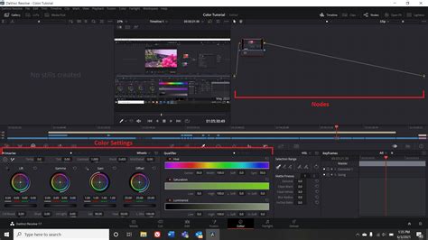 DaVinci Resolve User Interface with Highlight Mode Enabled