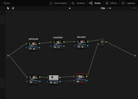 DaVinci Resolve Node Graph with Serial and Parallel Nodes