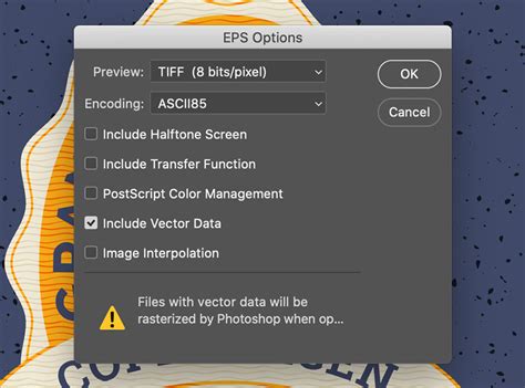 Screenshot of Photoshop's EPS Save Options dialog