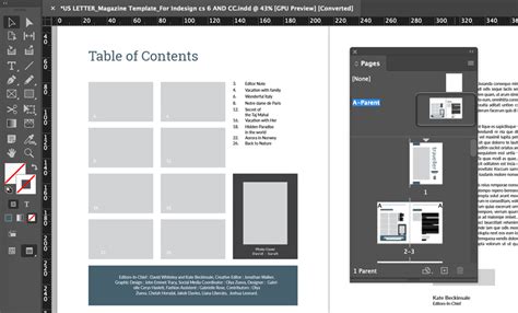 InDesign Parent Page hierarchy diagram