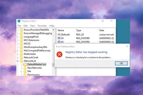 Registry Editor interface in Windows